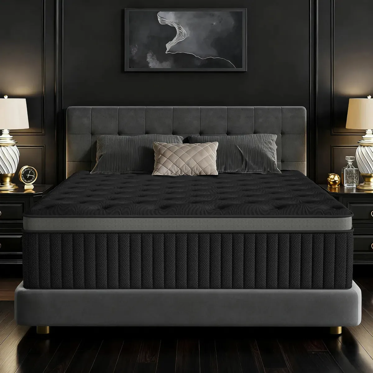 Colchón Matrimonial Lalulu Premium con Memory Foam y Resortes Pocket Hipoalergénico
