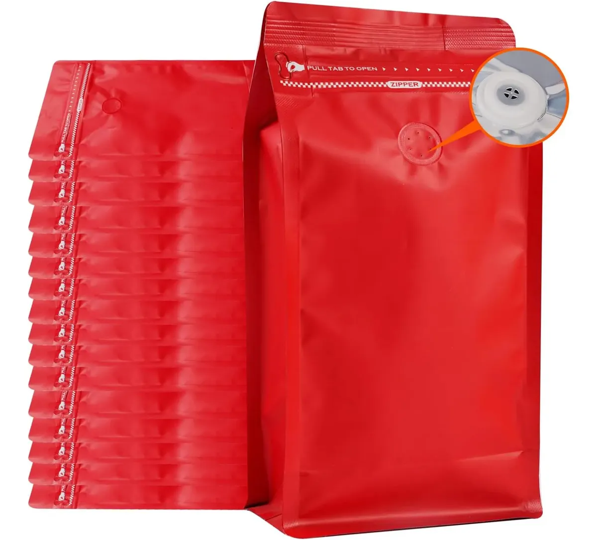 50 Bolsas De Café Con Válvula Y Cierre Zipper De 500 Gramos,bolsas Cafe Valvula,bolsa Para Cafe 500 G Rojo