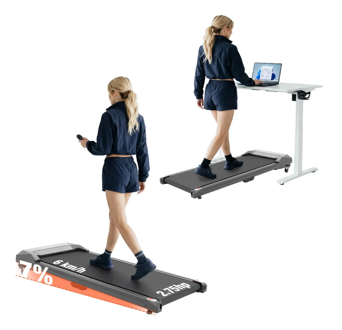 Caminadora Eléctrica Inclinacion Gym 2.75hp Led 110kg Altera Negro