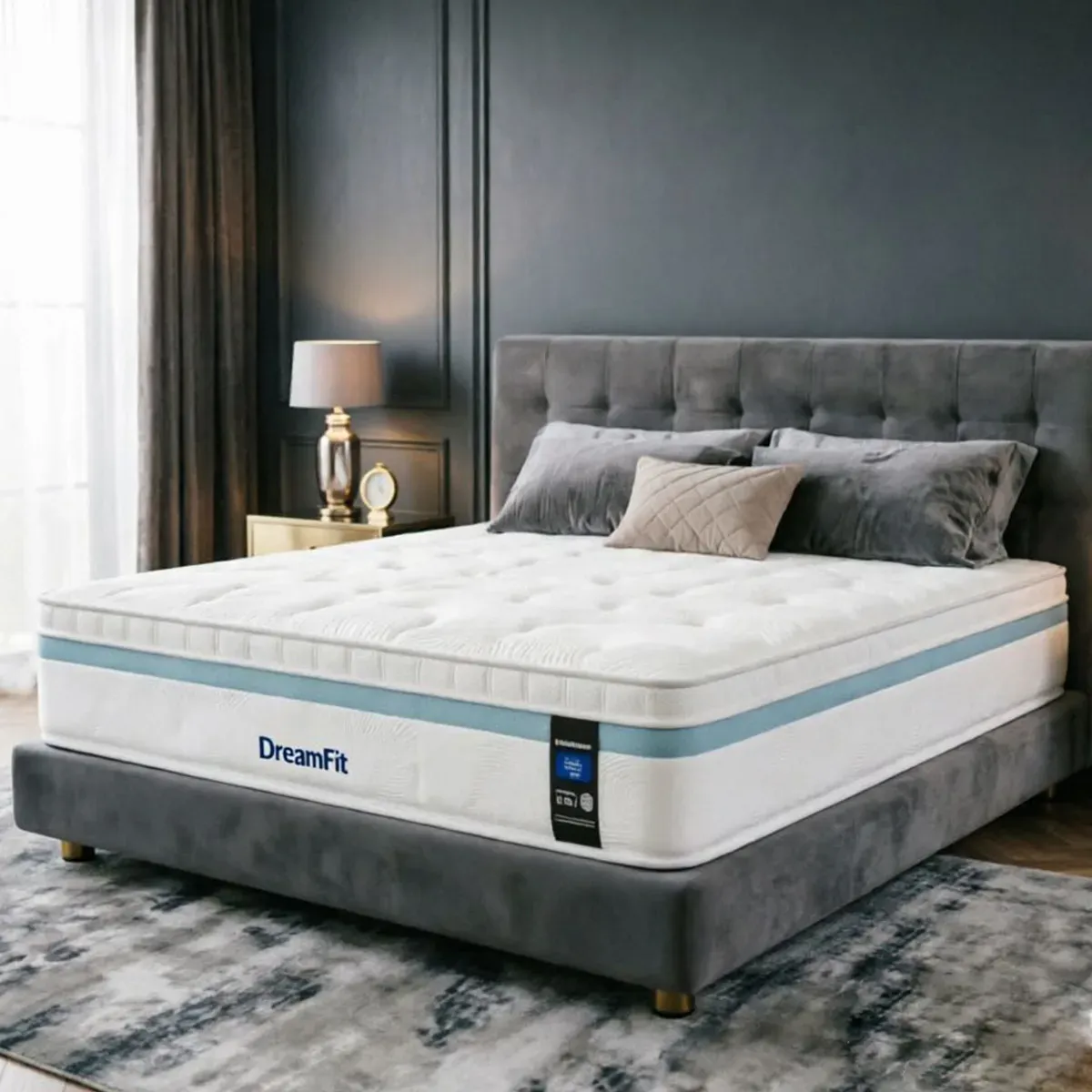 Colchón Matrimonial Ortopedico Resortes Híbrido Premium Con Memory Foam Gel Y Resortes | Ortopédico Ergonómico Con Apoyo Lumbar Reforzado | Anti-hundimiento (anti-bolsas) | En Caja