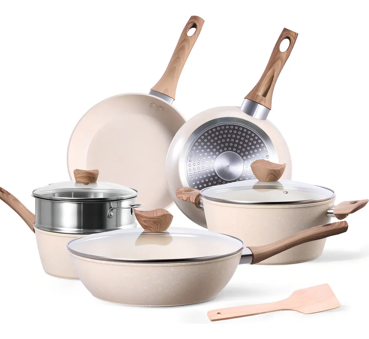 Kit Batería De Cocina 10pz Medical Stone Antiadherente Ollas Pisoma