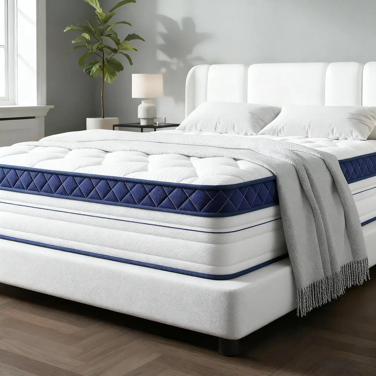 Colchón Dreamfit Matrimonial de Memory Foam Ortopédico, con Soporte Lumbar Reforzado y Anti-Movimiento