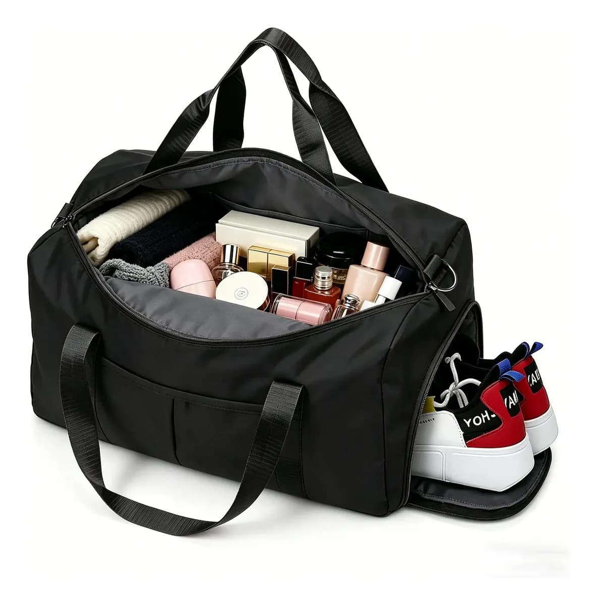 Quanna Bolso Deportivo Maletas Para Gimnasio Fitness Viaje Mochila Gran Capacidad Alta Durabilidad Plegable Y Fácil De Llevar Uso Ideal Para Deportes Y Viajes Negro