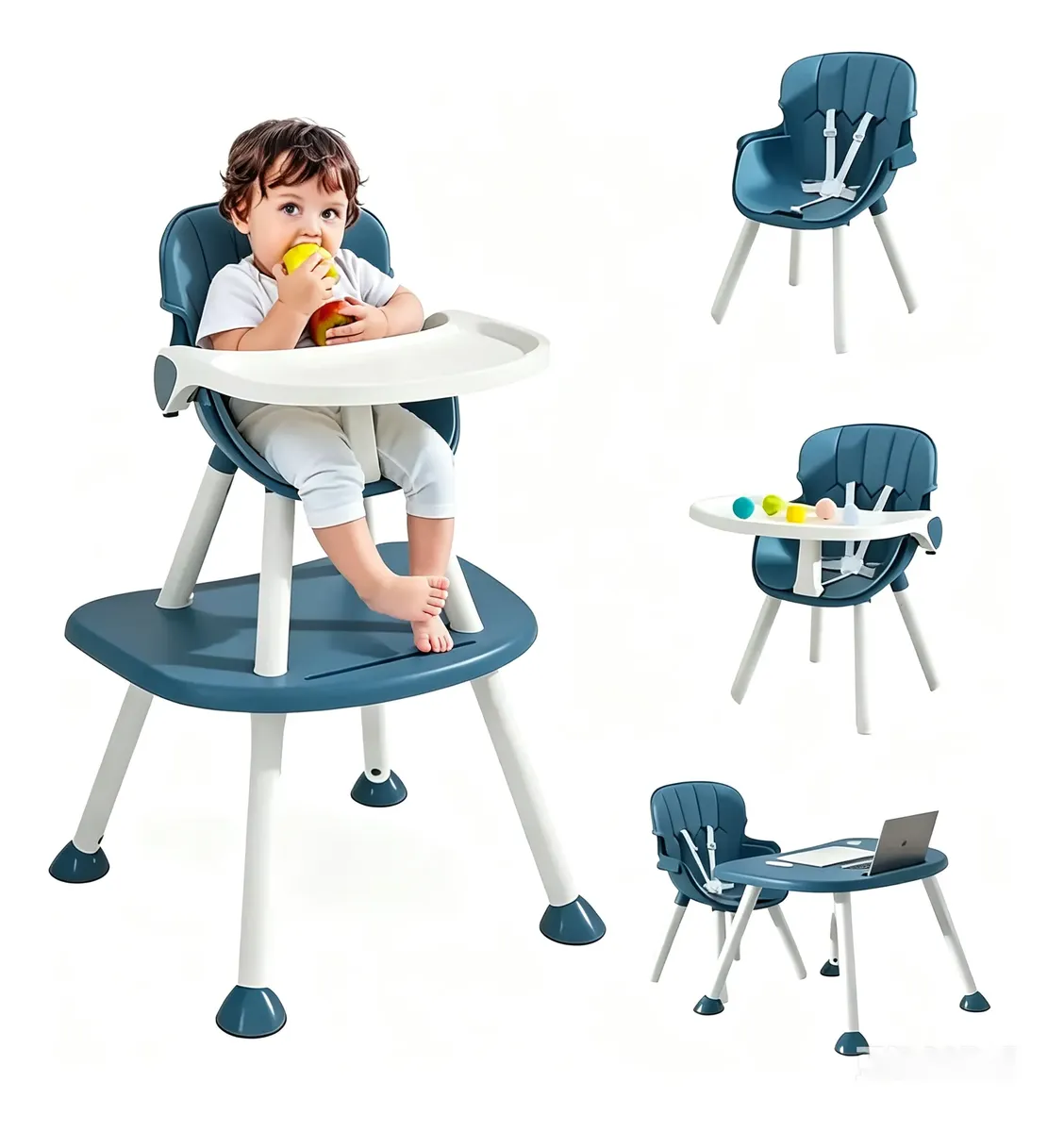 Silla Periquera Para Bebé 4 En 1 Convertible Con Mesa