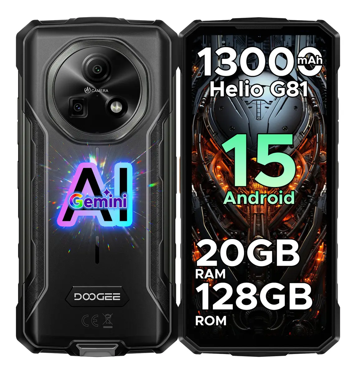 DOOGEE FIRE 5 pro celulares Android15 teléfonos 6.6 pulgadas android phone 20GB + 128GB 90Hz cámara 13MP 8MP NFC Google Pay triple bandeja OTG carga reversible rudo phone