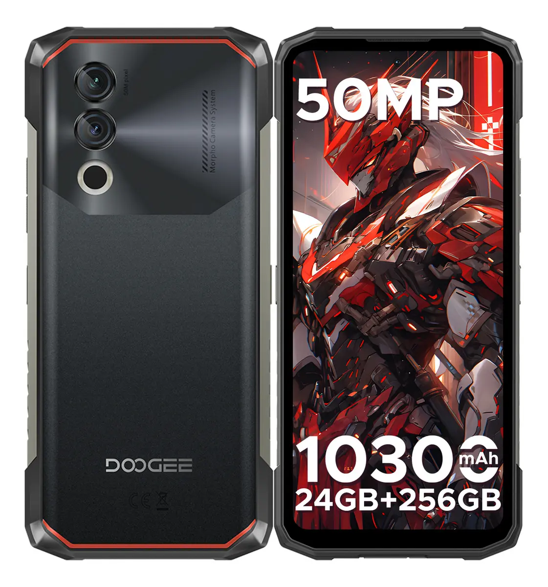 DOOGEE Blade 10 Power celulares Android 15 10300mAh teléfono resistente 24GB RAM+256GB ROM 6.6 pulgada HD+90Hz Smartphone Cámara 50MP rudo phone NFC/GPS/OTG/celulares economicos Color negro/dual sim