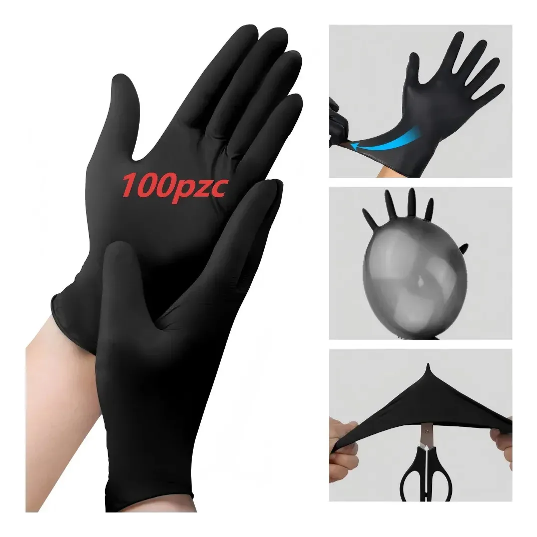 Guantes Cocina Para Preparar Alimentos Chef ( 100 Pz ) Negro