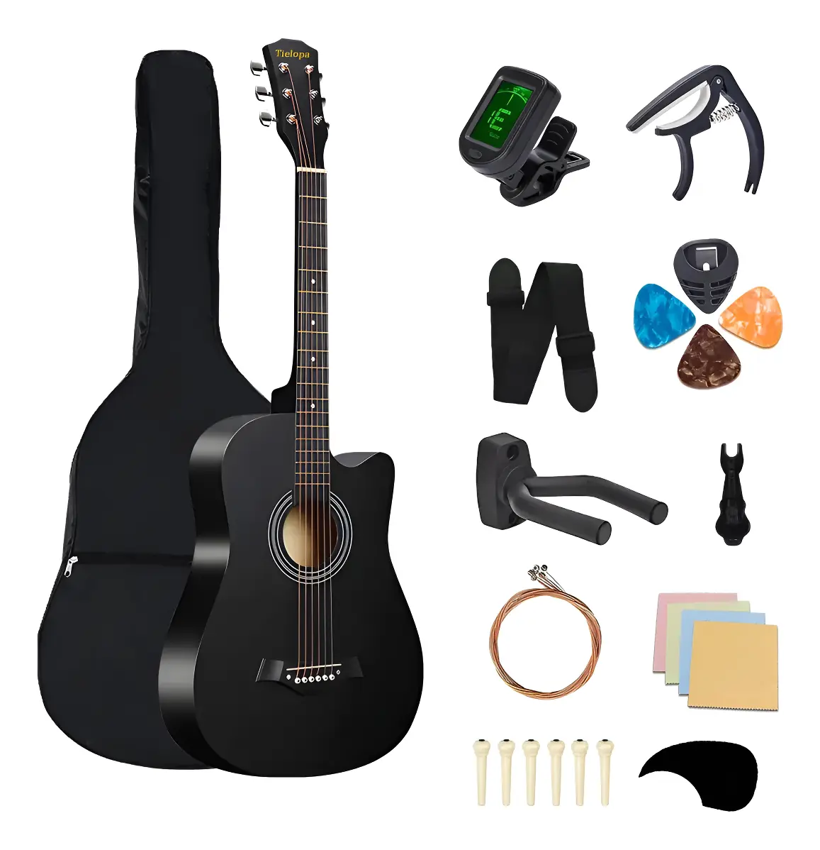 Guitarra Clasica Acustica 6 Cuerdas 38 In Con Funda Y Correa