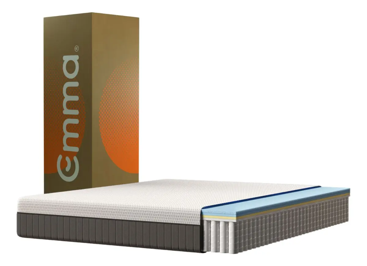 Colchón Matrimonial Emma Deluxe Memory Foam Temperatura Fria Color Blanco