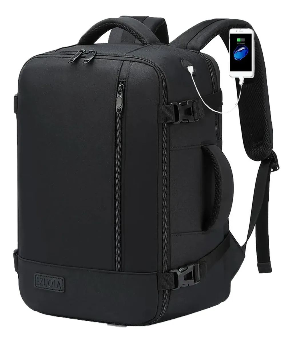 Mochila de Viaje para Laptop 15.6" EZUOLA, Impermeable y Antirrobo con USB