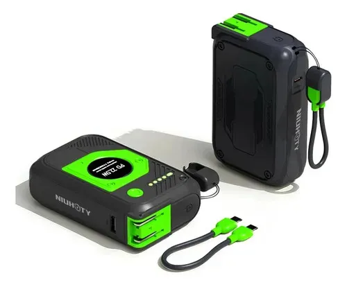 Power Bank NIUHOTY Portátil de 10000mAh con Carga Rápida y Cable USB-C