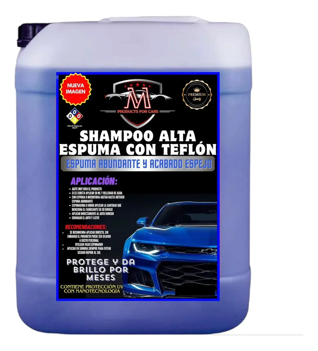 Shampoo Teflon, Cerámico , Triple Acción Cera Espumoso 20l