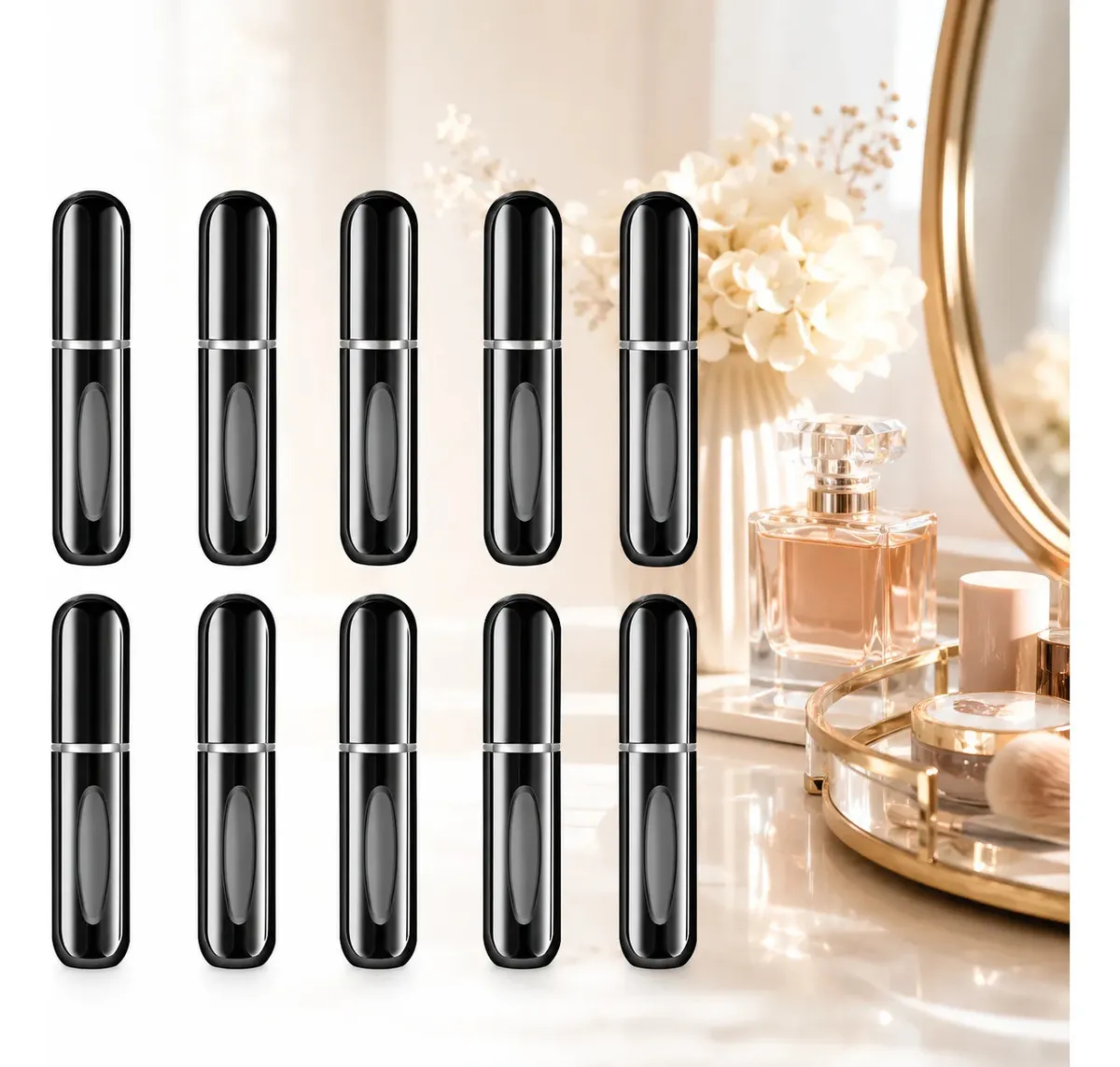 Pack de 10 Mini Atomizadores Recargables para Perfume de 5 ml, Banna