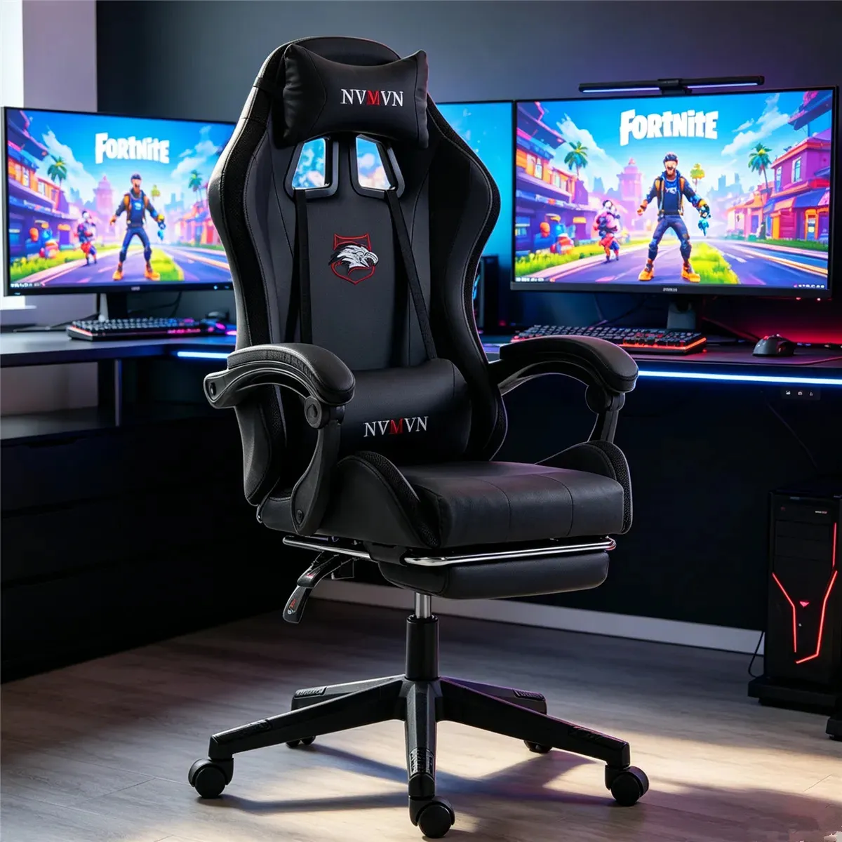 Silla Gamer Ergonómica Con Almohadas Cervical/lumbar, Reposapiés Y Soporta 160kg
