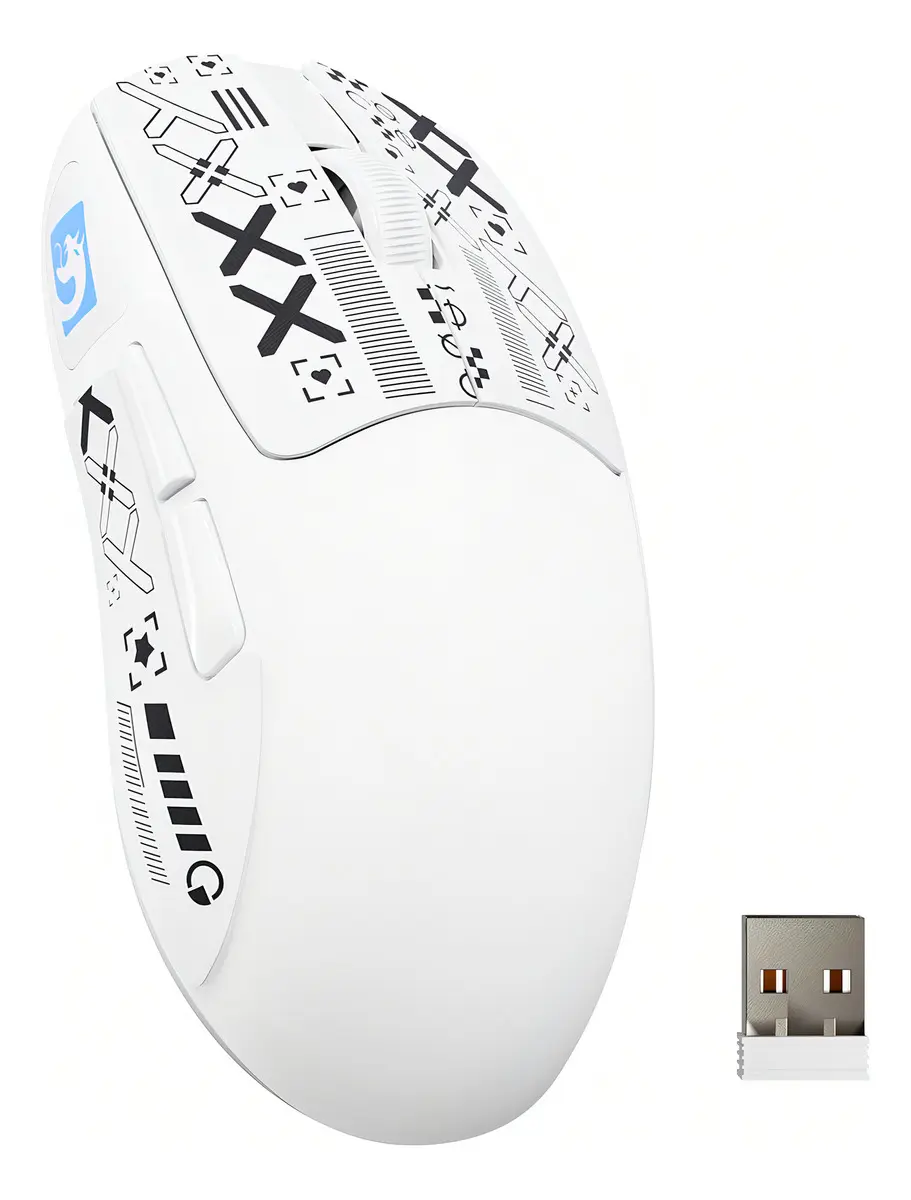 Mouse Gamer Inalámbrico MambaSnake M4 24000 DPI Blanco Bluetooth USB