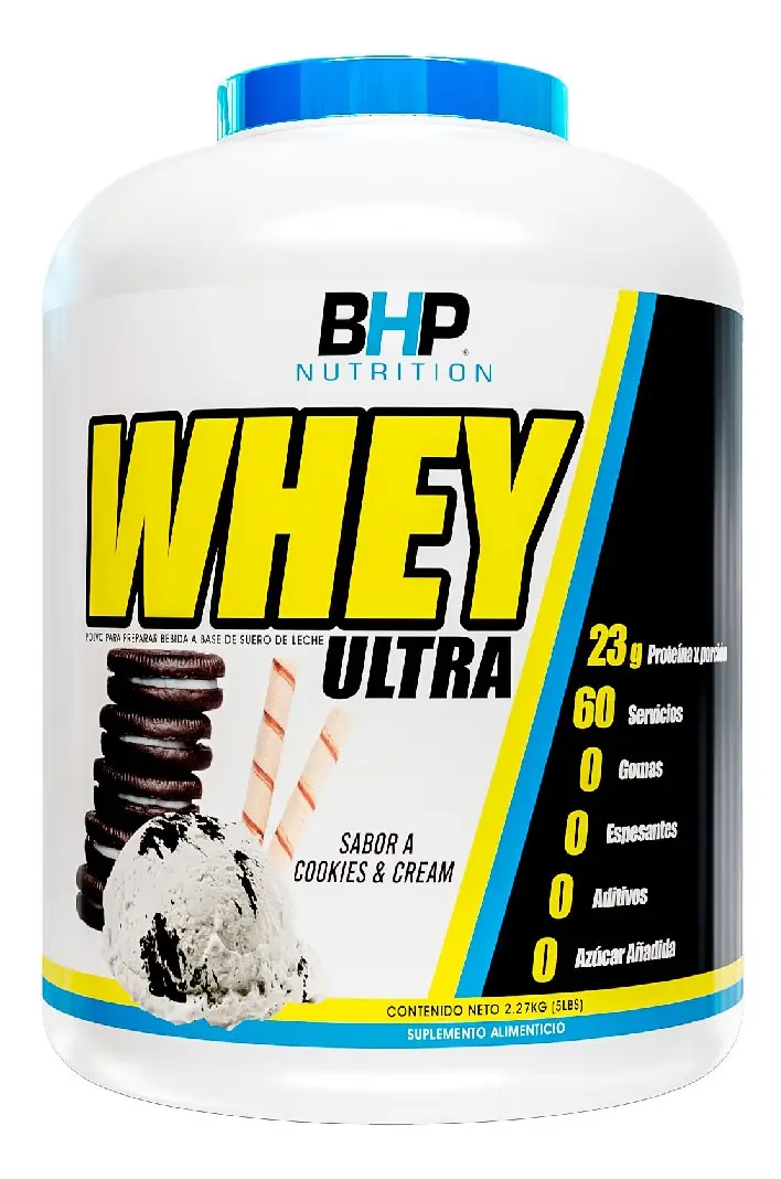 Proteina Bhp Ultra Whey Ultra 2.27 Kg 5 Lbs Bote Sabor Cookies And Cream