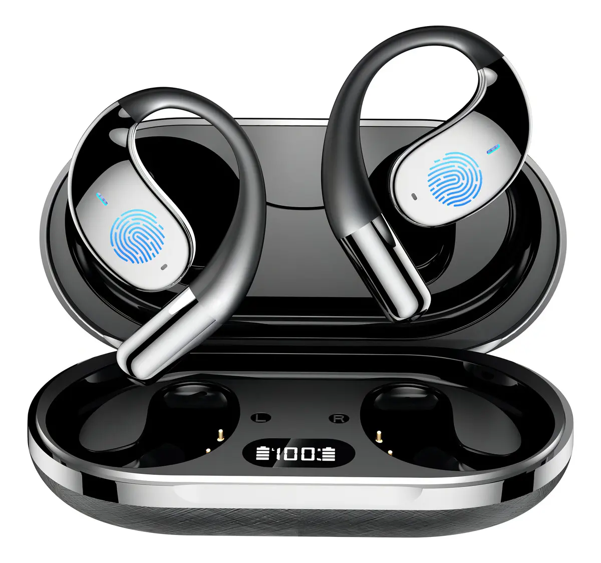 Audífonos Ai Traductores con traducción en 150 idiomas Auriculares Inalámbricos Bluetooth,Manos Libres Cancelación Del Ruido Open-ear Headset Micrófono Hd Integrado Con Ganchos