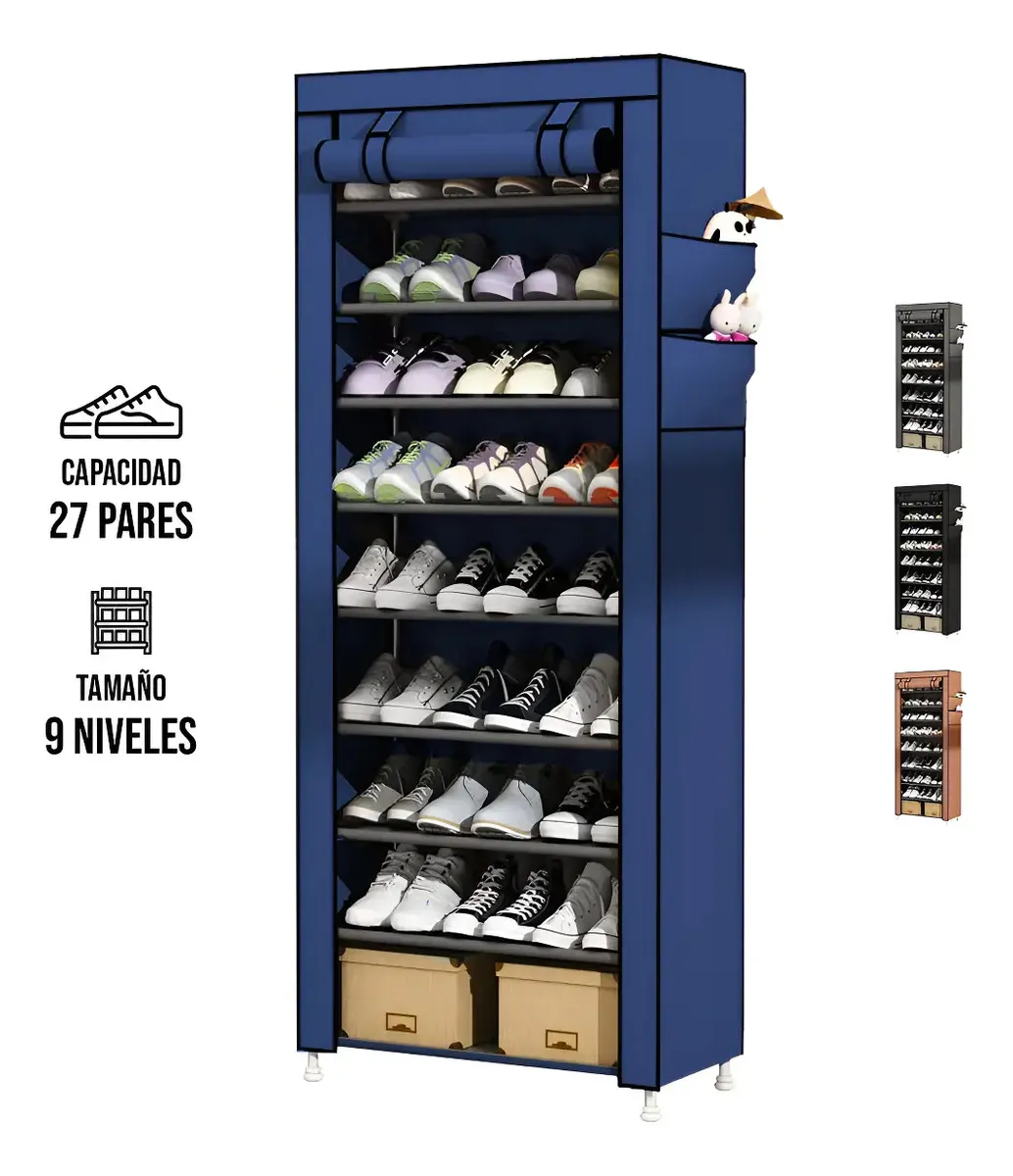 Organizador Mueble Zapatera Armario Repisa Armable Multiusos Azul