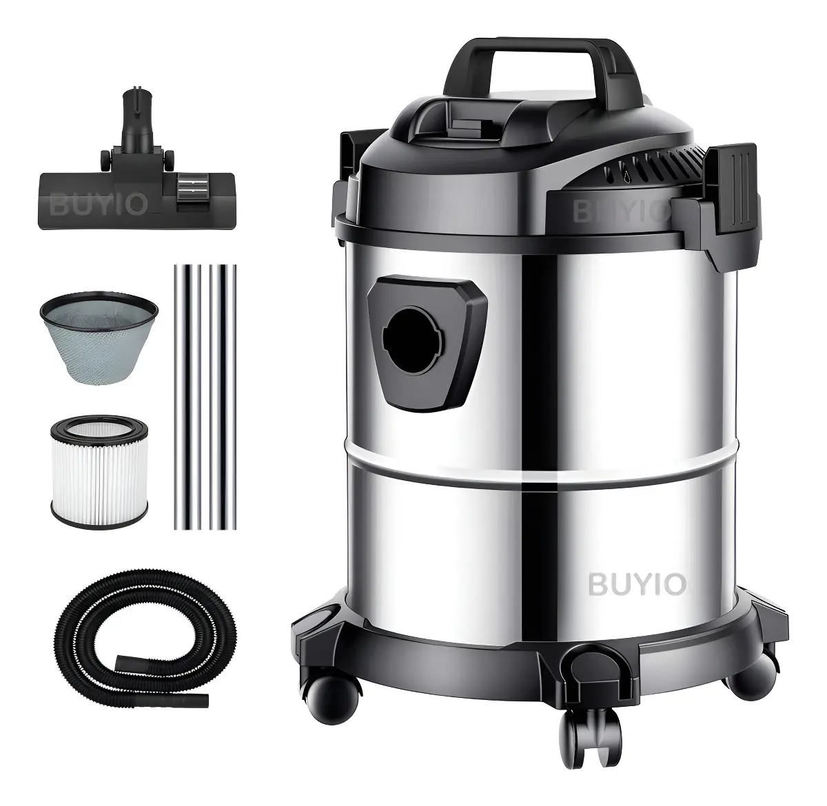 Aspiradora De Tacho Industrial BUYIO 2800w 35l Con 6m Cables 3 En 1 20kpa 40000rpm Con Filtro Reutilizable Para Secar , Mojar , Soplar