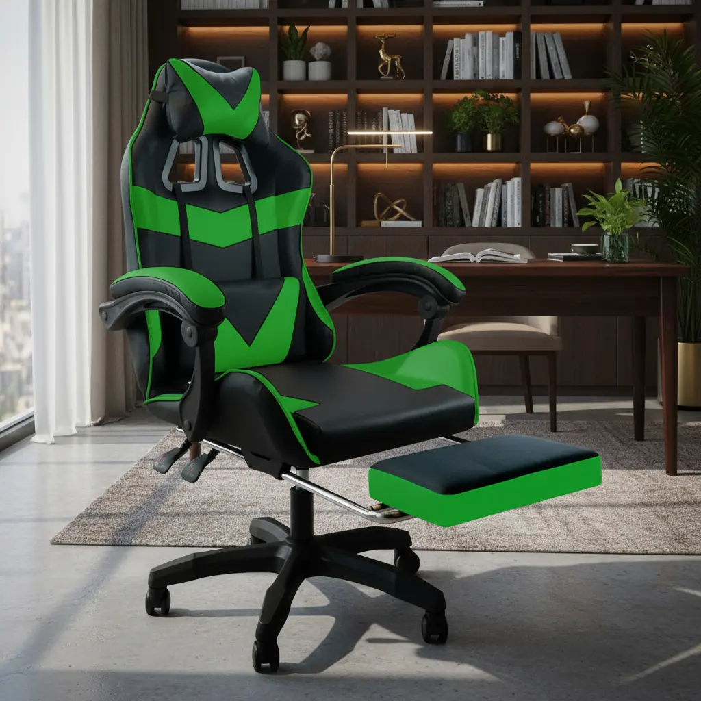 Silla Gamer Todostore Escritorio Oficina Ergonómica Reclinable Color Verde