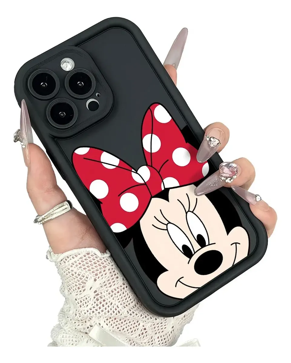 Fundas Para Celulares Minnie Mouse Clasica Moño Rojo Lunares Iphone Samsung Honor Motorola Poco Silicona Suave Proteccion Antigolpes Estilo Retro