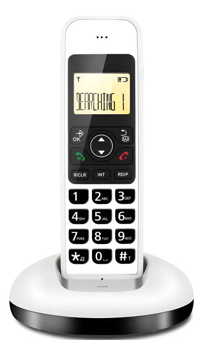 Teléfono Fijo Inalámbrico Con Pantalla Lcd, Agenda Telefónica, Identificador De Llamadas, Tono De Llamada, Teléfonos Inalámbricos Digital Modernos Blanco