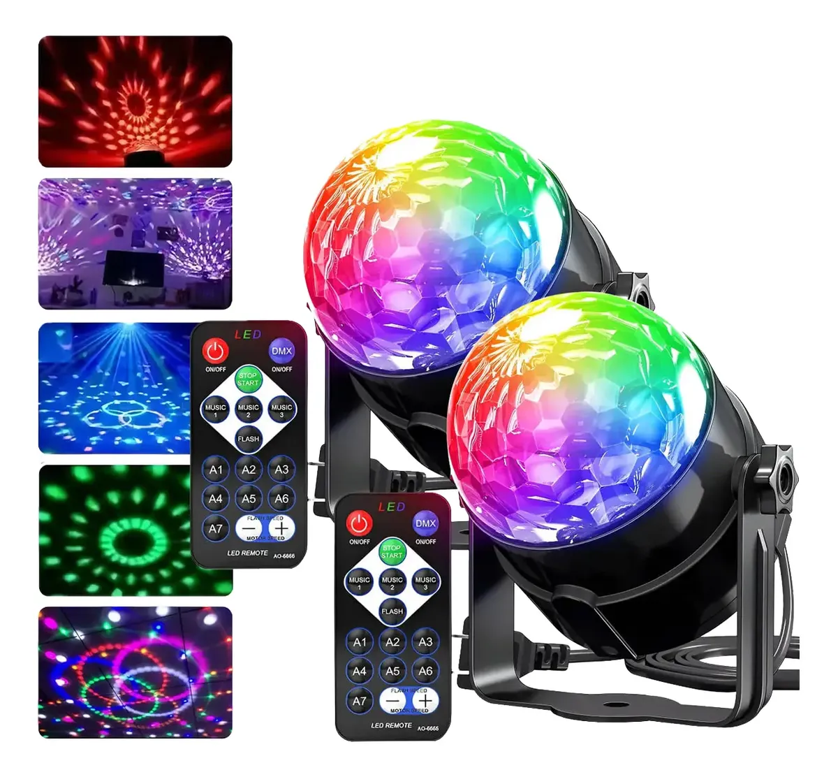 2pcs Rgb Control Remoto Led Disco Bola Luz Para Fiesta Ktv