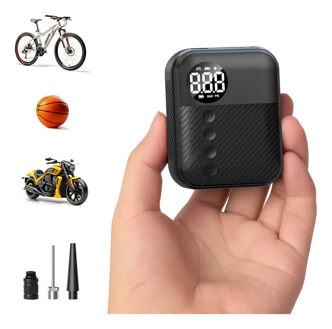 Carsun T-2161 Inflador Inalambrico Portatil 150psi Recargable 16 Cilindros Ciclismo Ruta MTB Power Bank Color Negro Compresor Portatil