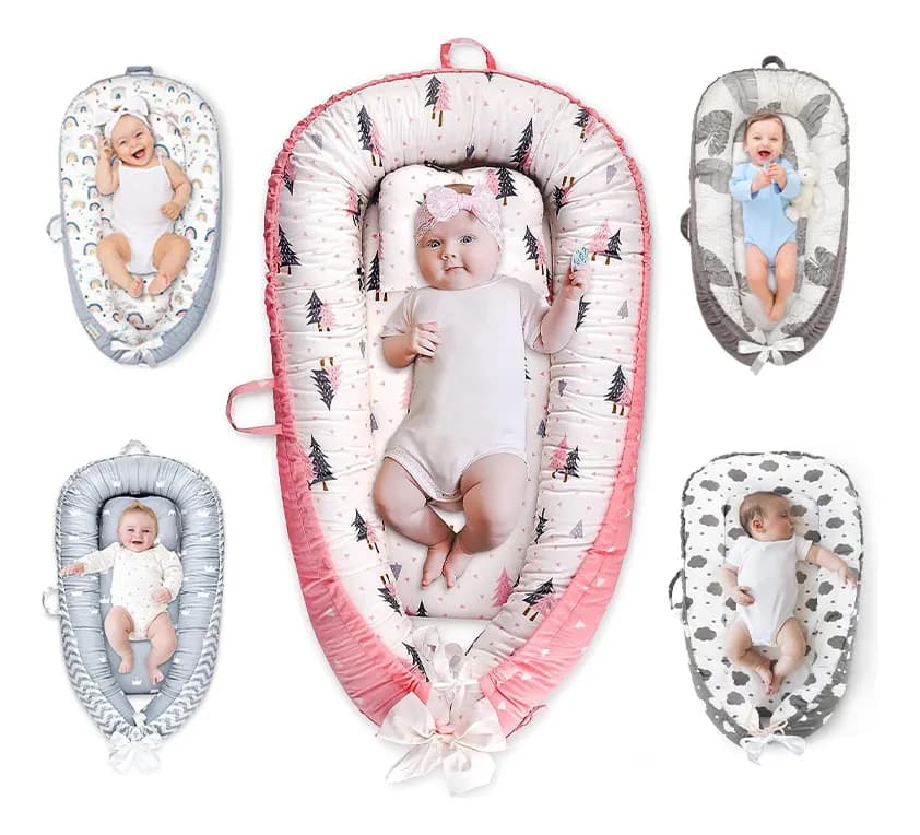 Nido Colecho Con Almohadas Para Bebés Cuna Portátil Cama 2pz
