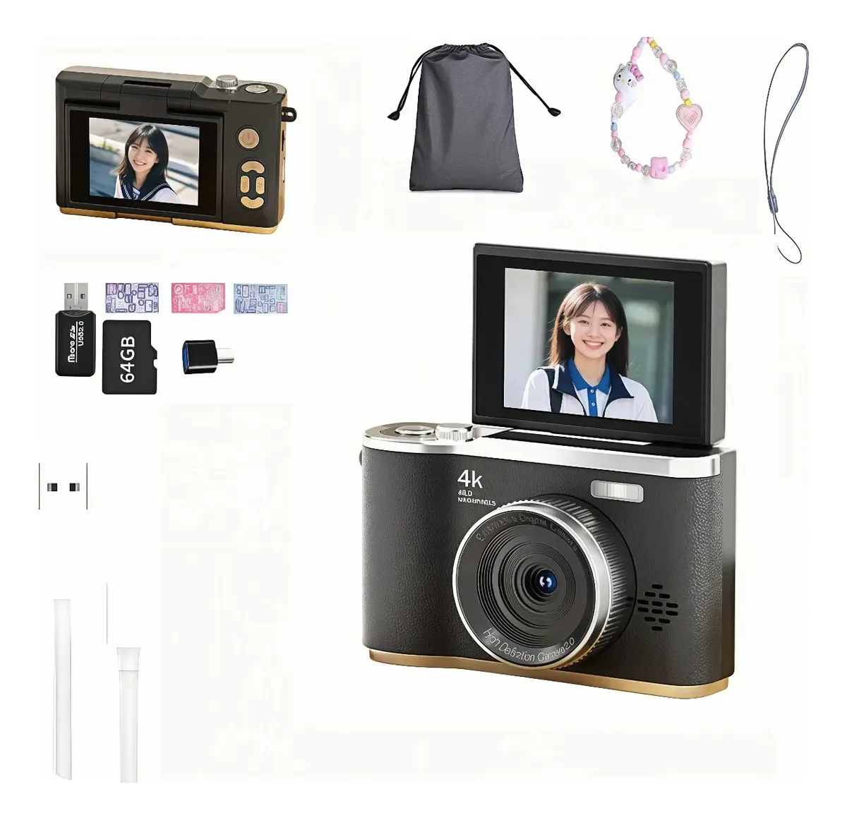 Cámara Digital 4k 50mp Principiante Para Fotografía Con 64gb