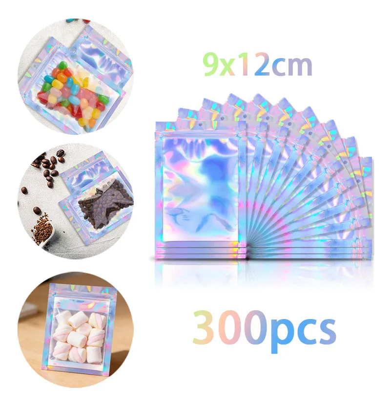300 Bolsas Holográfica Ziploc Plastico Resellable,vario Tipo