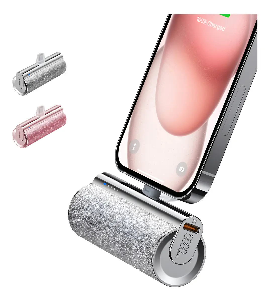Veger Mini Power Bank 5000mah Type-c/usb-c Cargador Pila Color Plateado