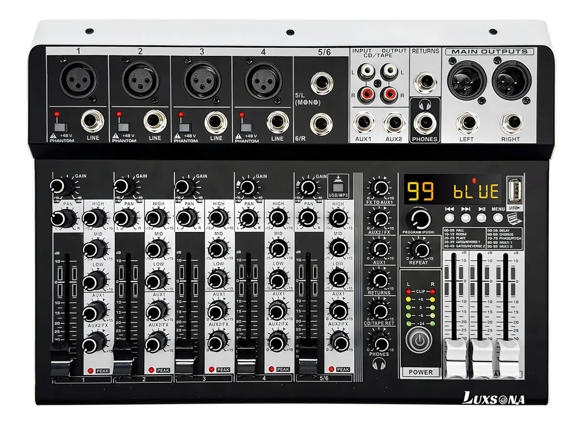 Consola Mezcladora Profesional De 6 99dsp Aux/fx Luxsona