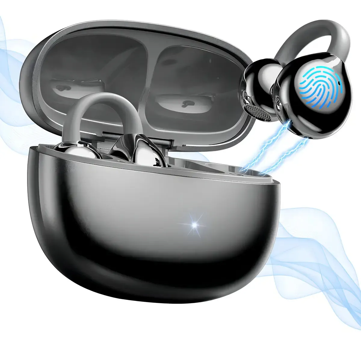 Audífonos Inalámbricos Halata Clip-ear Bluetooth 5.4 con Cancelación de Ruido para Gaming y Deporte, Negro