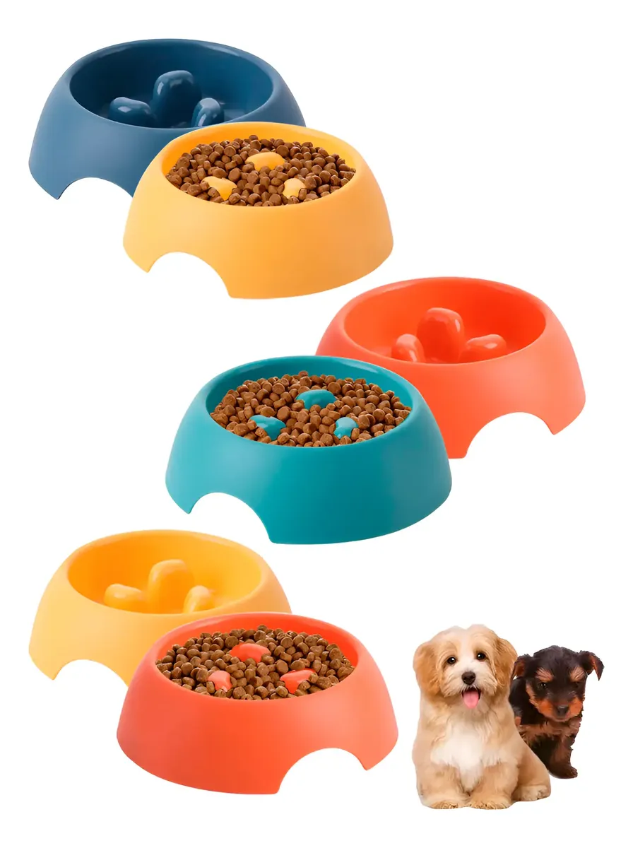 30pz Plato Tazon Perro Alimentacion Comer Lento Croqueta
