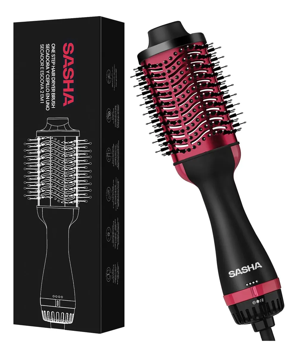 Cepillo Secador Cabello Eléctrico Sasha Oval Peine Secadora Aire Alisador Alaciador Voluminizador