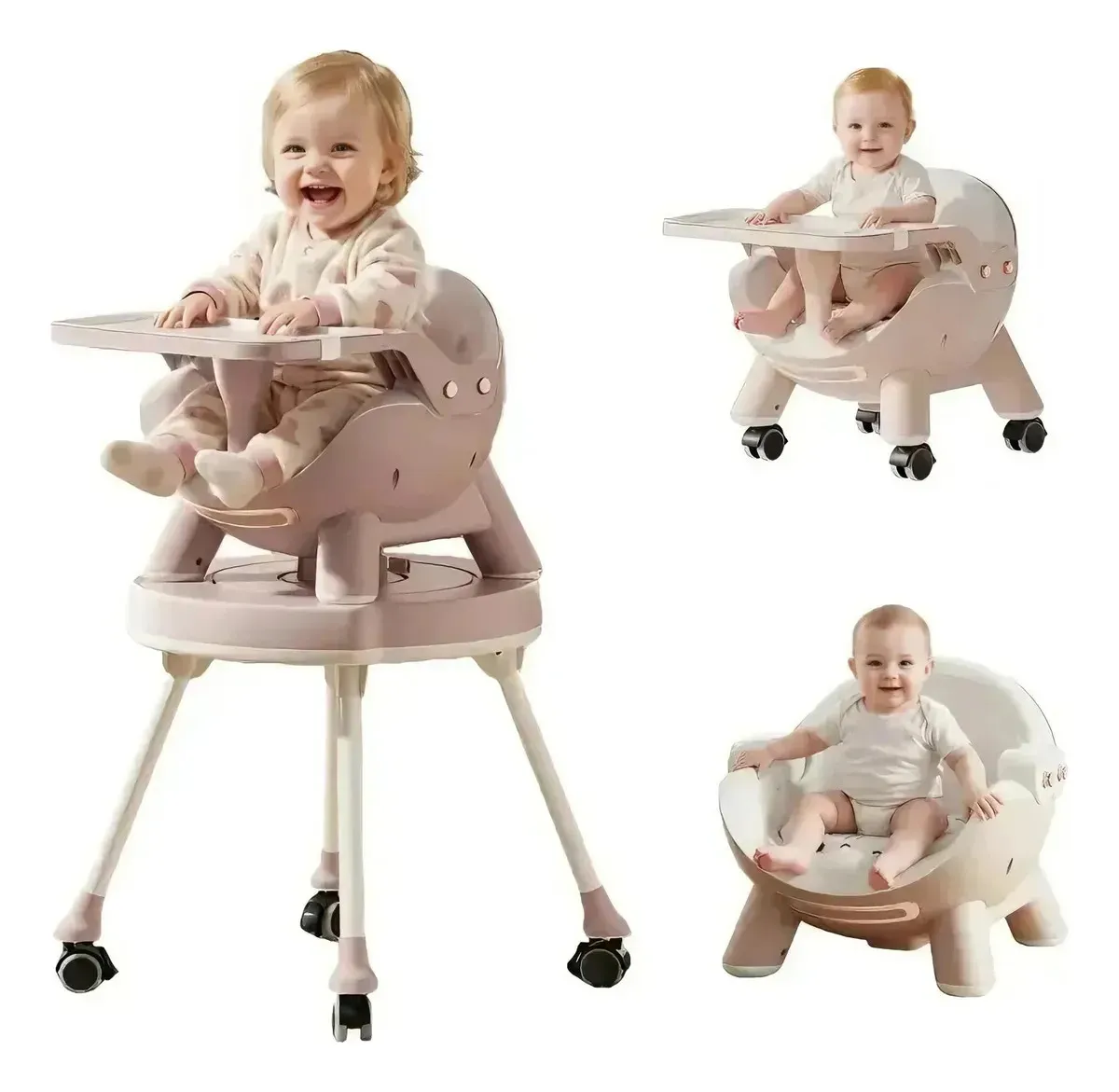 4en1 Silla Alta Comer Bebe Ajustable Con Periquera