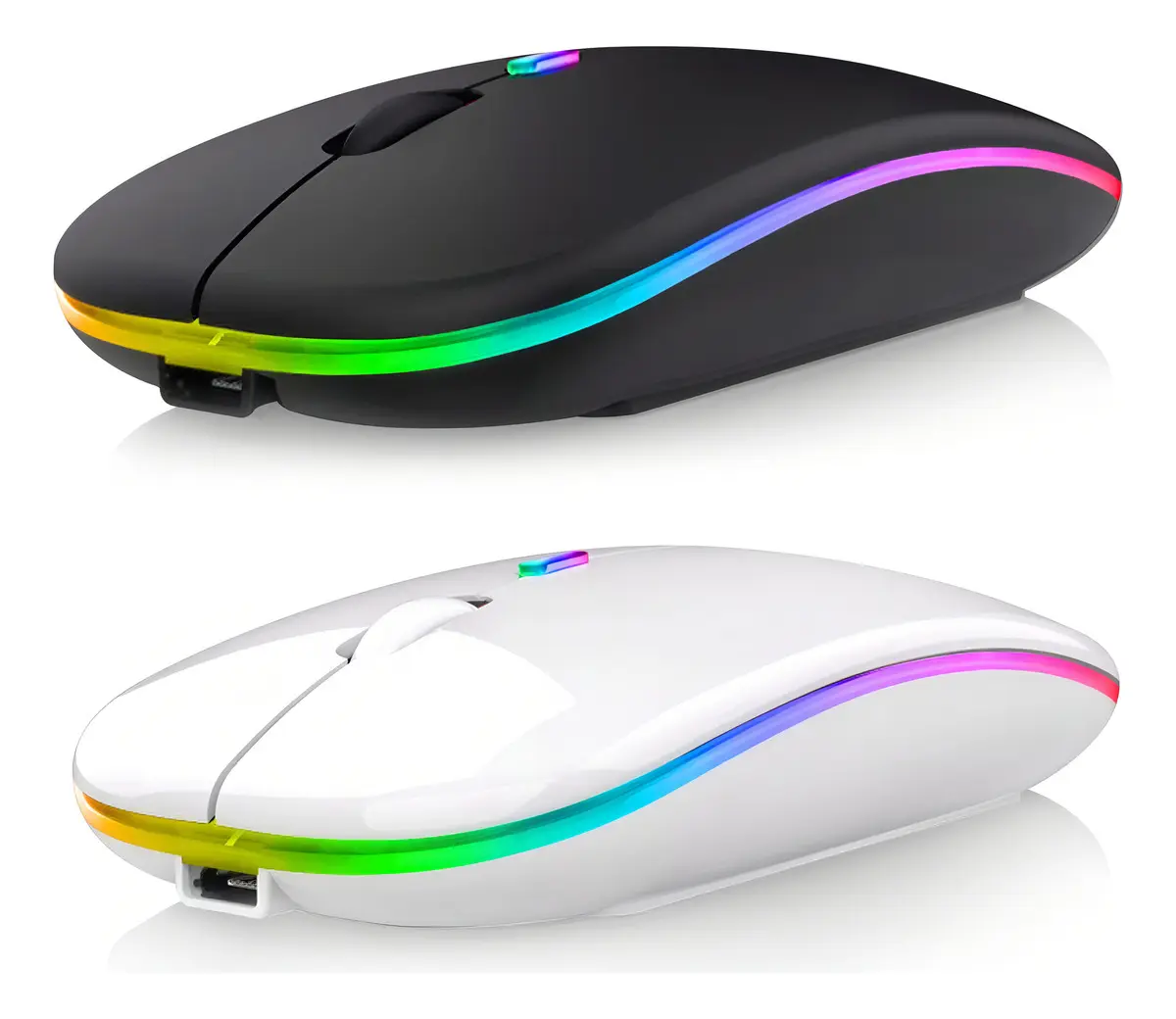 Pack de 2 Mouses Moyac Mini Inalámbricos y Recargables, con Bluetooth para PC y Mac