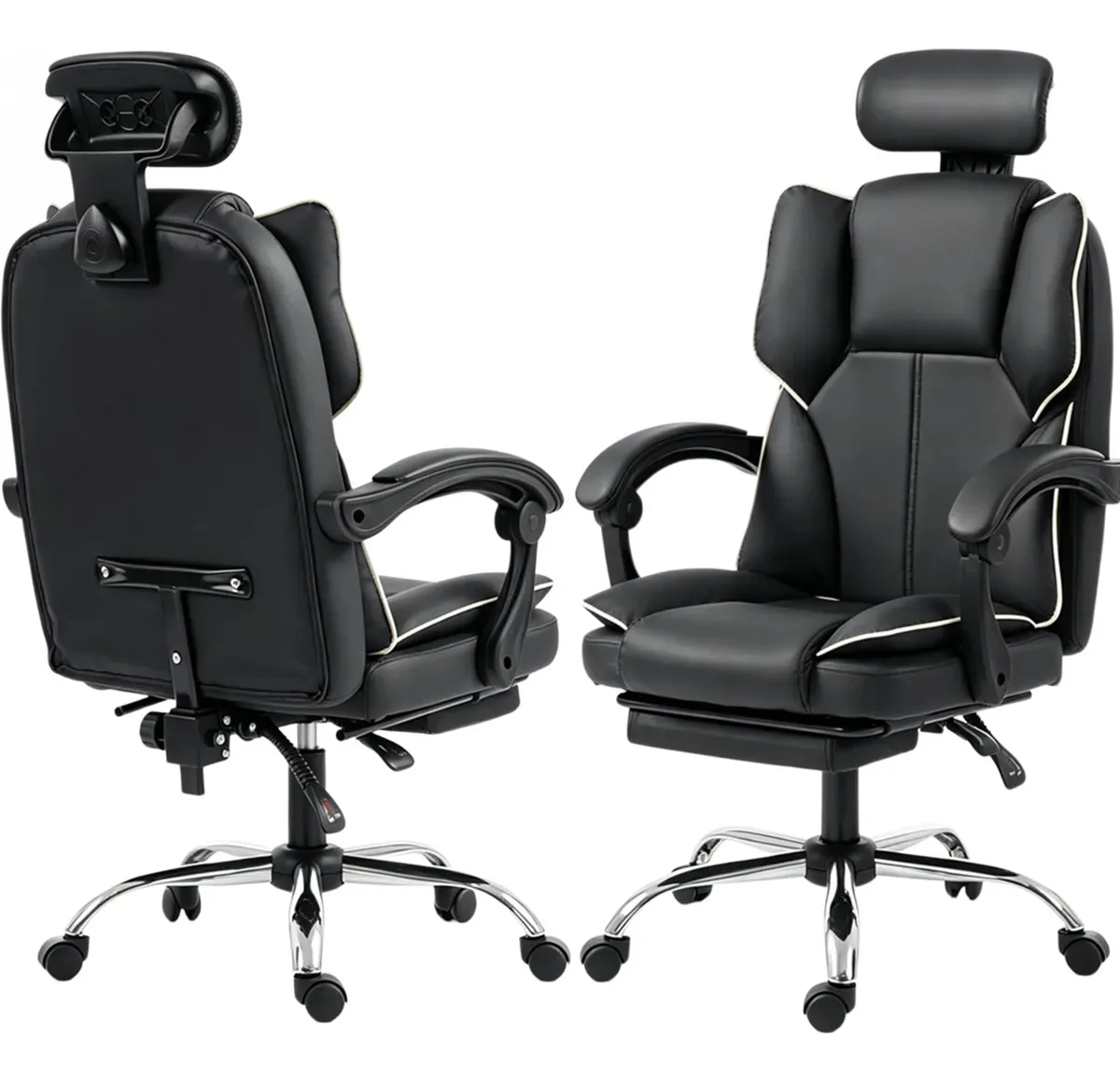 Silla Oficina Ergonómica con Reposapiés Reclinable y Regulable en Altura