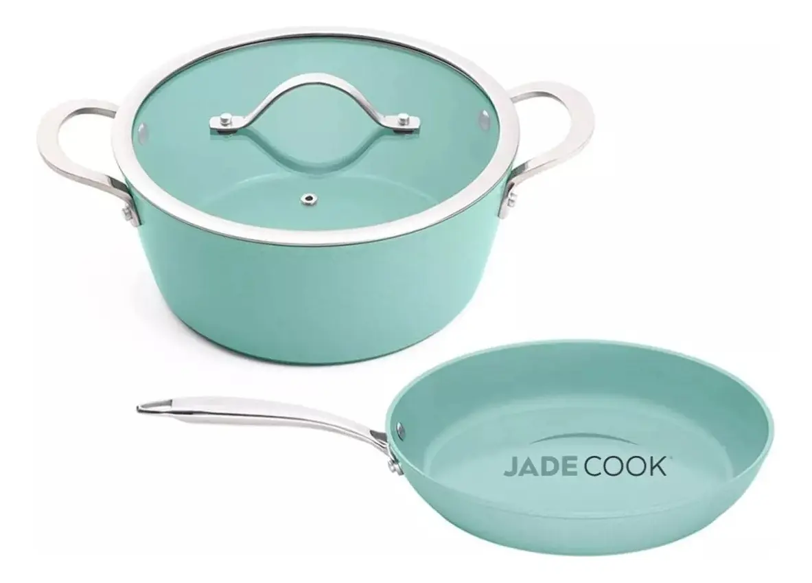 Sartén 20 Cm + Olla Cacerola 6 Lt Con Tapa 28cm Jade Cook Jade