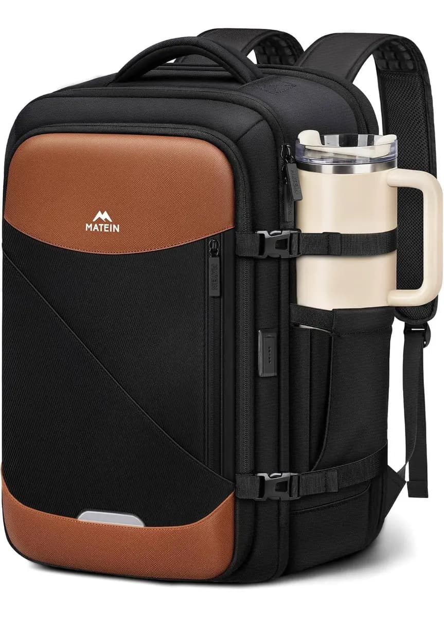 Mochila de Viaje, Mochila Hombre, Mochila Escolar, Mochila Trabajo Diario, Regalo Para Hombre, Correas Acolchadas, Resistente al Agua, Aprobada por TSA para Inspección Rápida, Matein, Negro