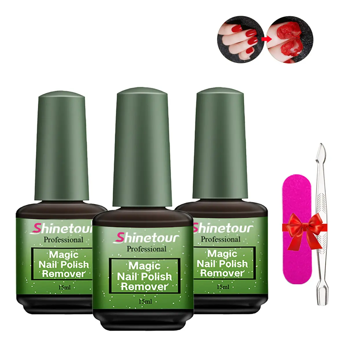 Pack Quitaesmalte Mágico Shinetour Profesional para Esmalte en Gel UV/LED Sin Acetona