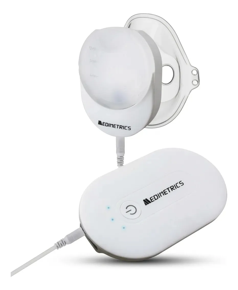 Nebulizador Portátil Silencioso Adultos Y Niños Medimetrics Blanco