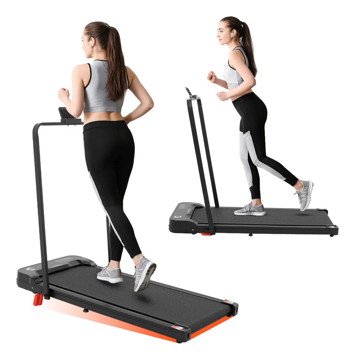 Caminadora Electrica Fitness 2hp Plegable Altera Inclinacion Negro