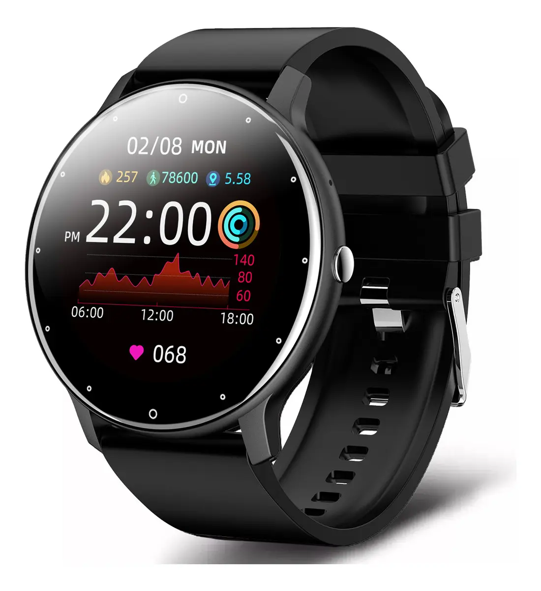 Reloj Inteligente Lige Bw0223 Bt Deportivo Impermeable Para Hombre Color De La Caja Negro Color De La Correa Negro Color Del Bisel Negro
