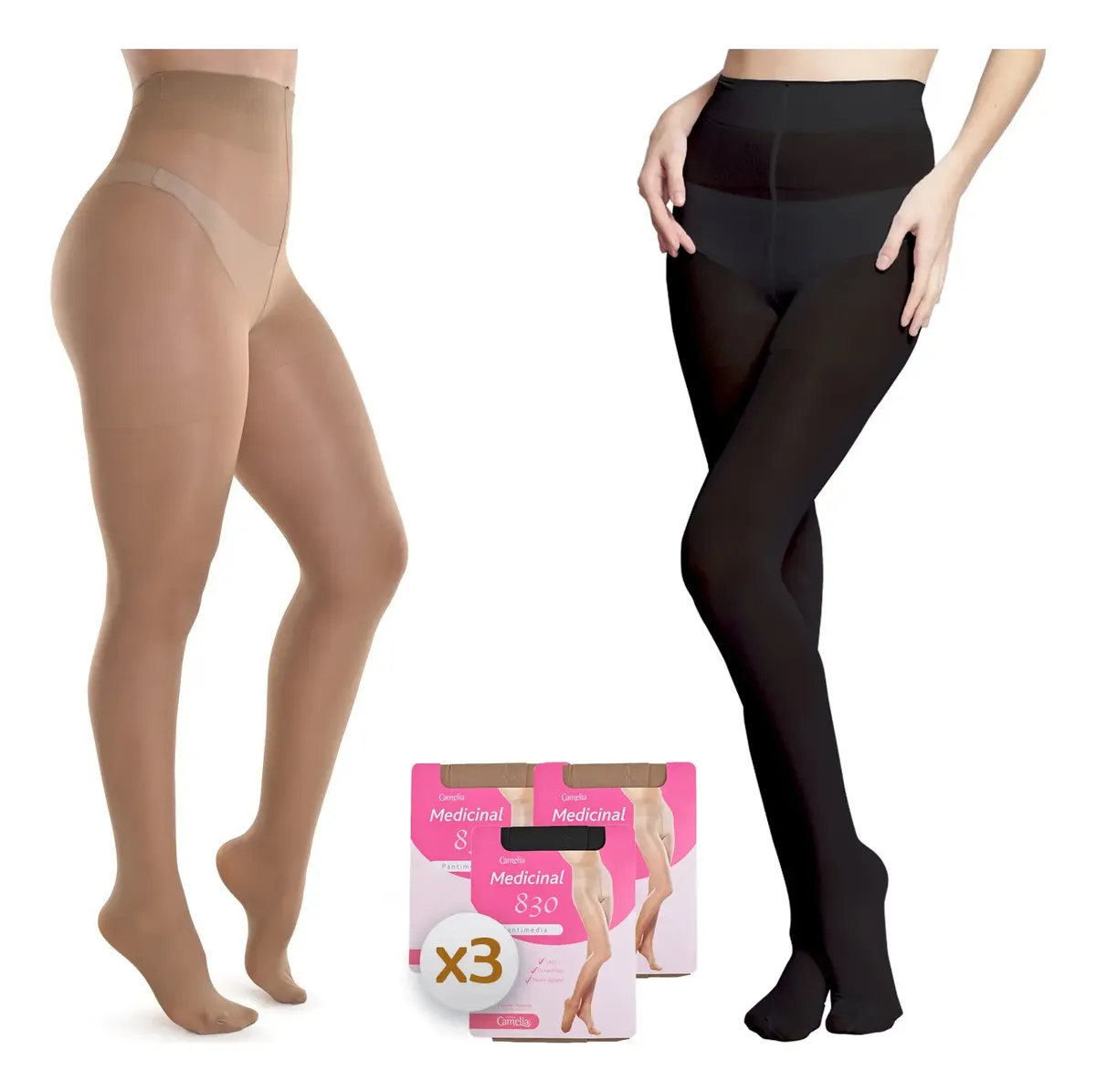 3 Pack Pantimedias Compresión Media Varices Circulación