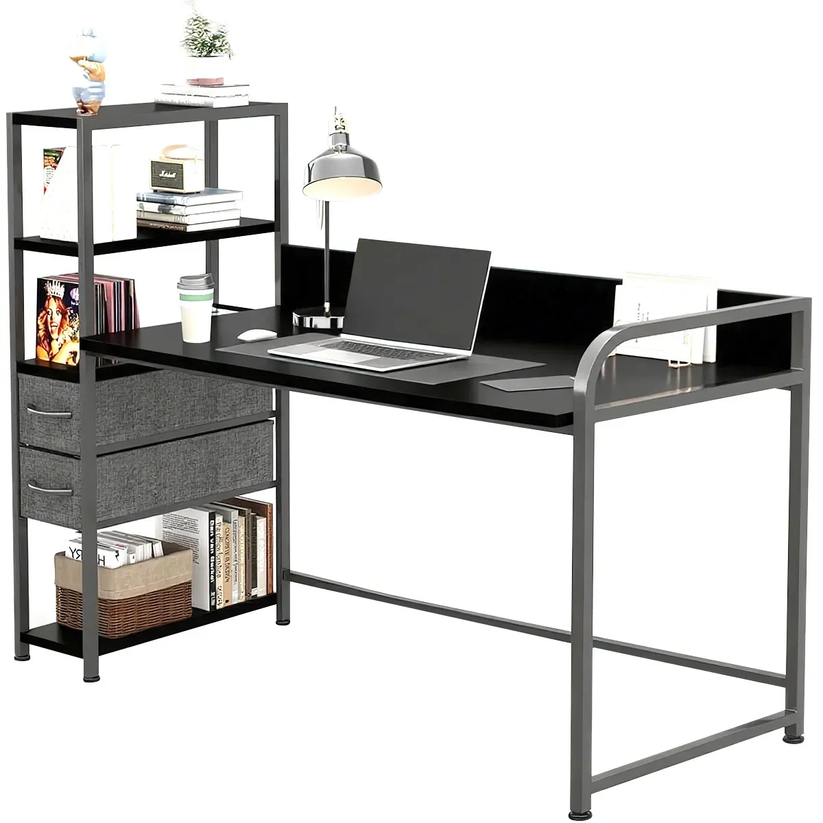 Ambueco Escritorio Minimalista Para Oficina Moderno Economico Balda 140*50*110 CM,Negro