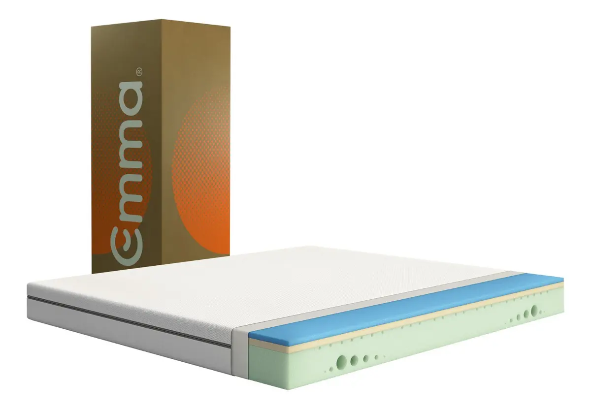 Colchón Matrimonial Emma Comfort Memory Foam Anti Movimiento Color Blanco