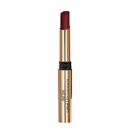 L'BEL - Infini Labial Color Dark Sangría 2 g, De Larga Duración, con Ácido Hialurónico, Labial de Color Intenso con Acabado Mate, Aporta Hidratación, Sensación Ultra Confortable, Look Moderno