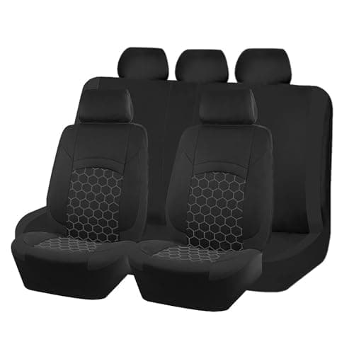 ponuyt Fundas Universales para Asientos de Auto para Mazda3 2014-2026+, Juego Completo Delantero y Trasero Protector de Asiento para Autos SUV Camionetas,A Black